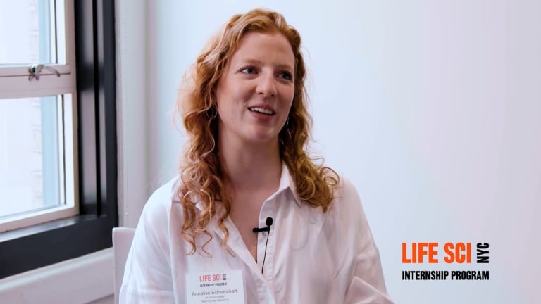 Annalise Schweickart speaking about her LifeSci internship experience Annalise Schweickart speaking about her LifeSci internship experience