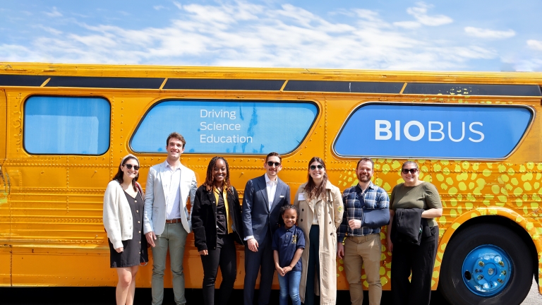The LifeSci NYC team in front of the BioBus